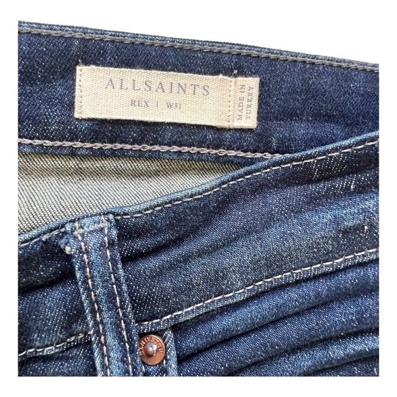 ALLSAINTS "REX" Button Fly Blue Denim Jeans Size 31/38 - Picture 4 of 6